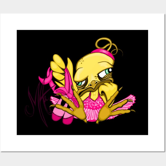 Grumpy Chicken Ballerina Wall Art by Grumpy Chicken